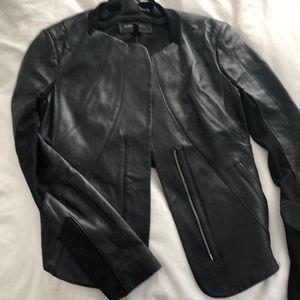 BCBG cropped leather jacket xs